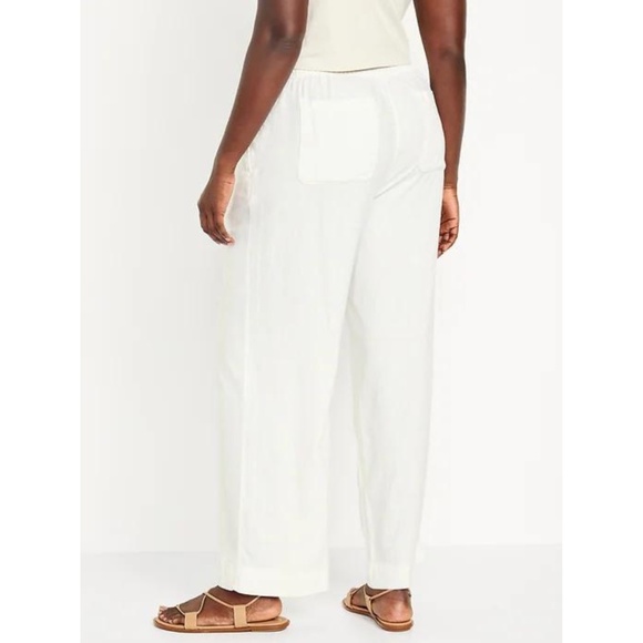 Old Navy High-Waisted Linen-Blend Wide-Leg Pants - Picture 3 of 7